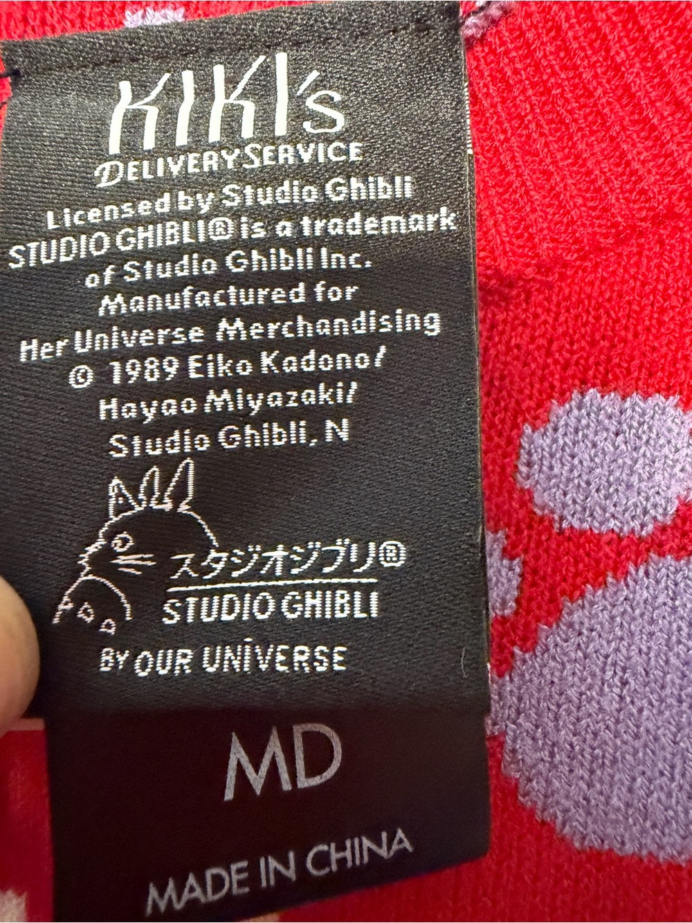 BoxLunch Studio Ghibli Kiki’s Delivery Service Sweater Medium 3D Bow - Picture 8 of 11